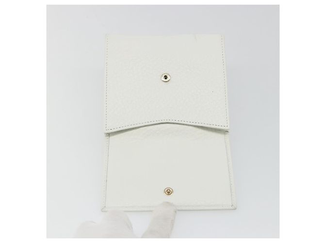 Cartera GUCCI Interlocking Sherry Line en cuero blanco y oro 131020 Auth yk20600A Dorado - vista 8