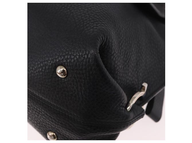 Borsa Salvatore Ferragamo Gancini in Pelle 2way Nera Argento Auth ka4860A Nero - vista 16
