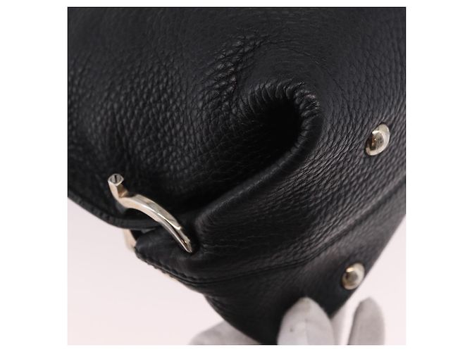 Borsa Salvatore Ferragamo Gancini in Pelle 2way Nera Argento Auth ka4860A Nero - vista 17