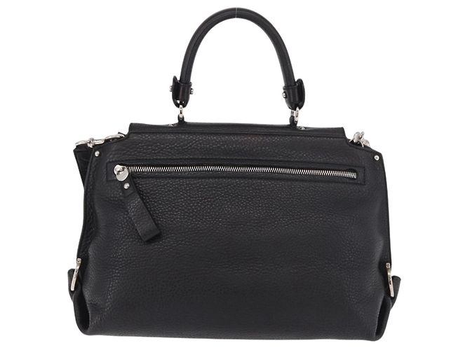 Borsa Salvatore Ferragamo Gancini in Pelle 2way Nera Argento Auth ka4860A Nero - vista 2