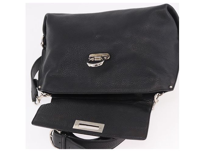Borsa Salvatore Ferragamo Gancini in Pelle 2way Nera Argento Auth ka4860A Nero - vista 21