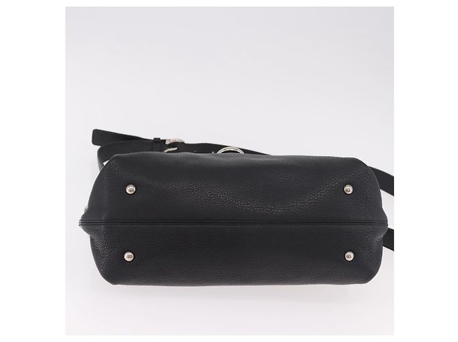 Borsa Salvatore Ferragamo Gancini in Pelle 2way Nera Argento Auth ka4860A Nero - vista 5