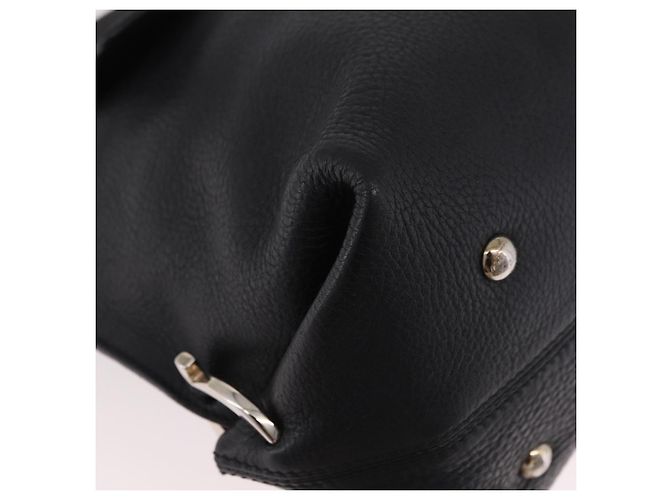 Borsa Salvatore Ferragamo Gancini in Pelle 2way Nera Argento Auth ka4860A Nero - vista 9