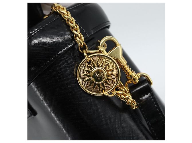 Borsa a mano Gianni Versace in pelle 2way Nero Oro Auth BA13533A D'oro - vista 20