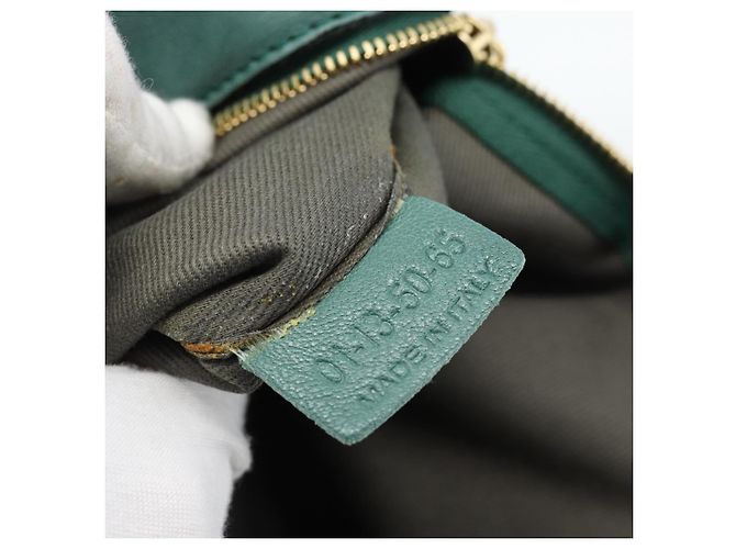 Chloé Borsa Chloe in pelle verde e oro Auth hk3784 D'oro - vista 12