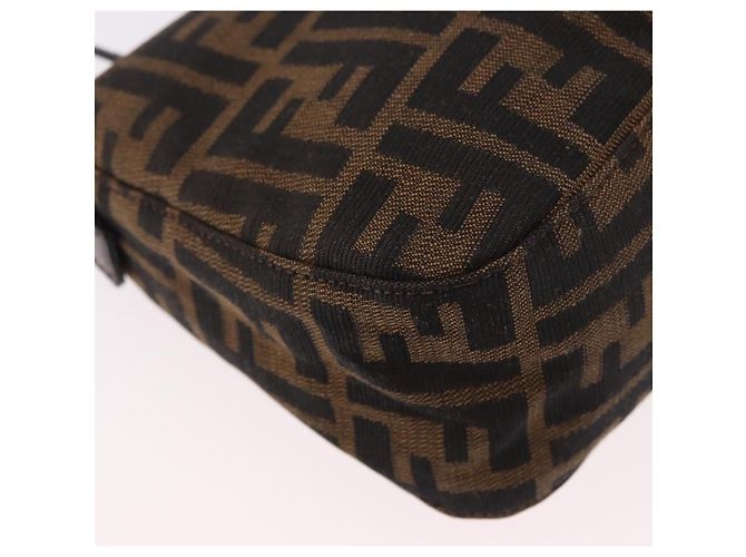 Borsa a Spalla FENDI Zucca Canvas Nero Marrone Auth 188466SAM - vista 16