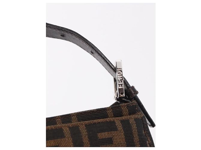 Borsa a Spalla FENDI Zucca Canvas Nero Marrone Auth 188466SAM - vista 18
