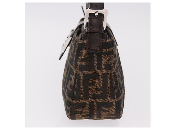 Borsa a Spalla FENDI Zucca Canvas Nero Marrone Auth 188466SAM - vista 3
