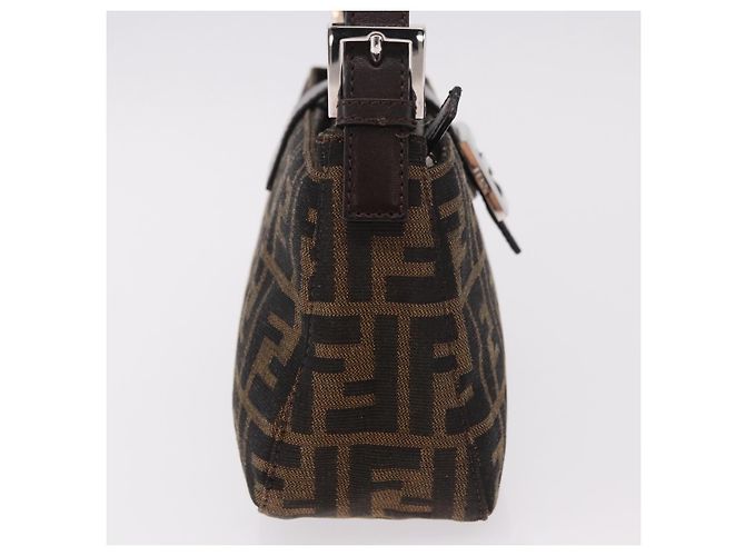 Borsa a Spalla FENDI Zucca Canvas Nero Marrone Auth 188466SAM - vista 4