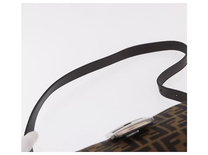Borsa a Spalla FENDI Zucca Canvas Nero Marrone Auth 188466SAM - vista 8
