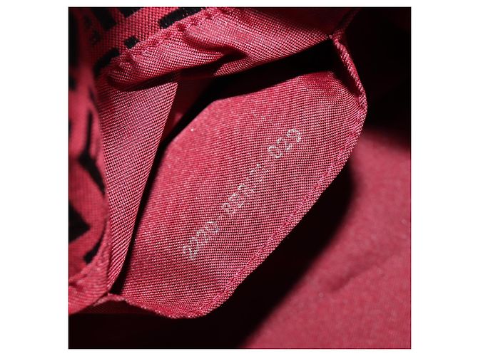 Bolso de hombro FENDI Zucchino Canvas Mamma Baguette Rojo Plata Auténtico 185835SAM Roja - vista 11