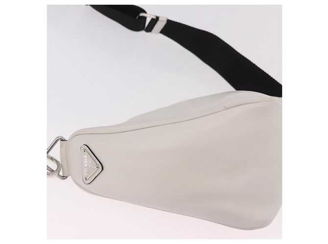 Borsa a Spalla PRADA in Pelle Bianco Argento ka4868V - vista 16