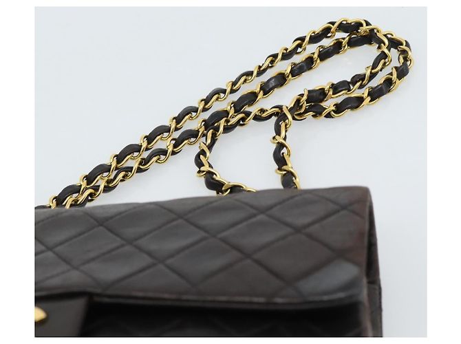 CHANEL Matelasse 25 Chain Shoulder Bag Lamb Skin Black Gold CC Auth 189017V Nero D'oro - vista 14