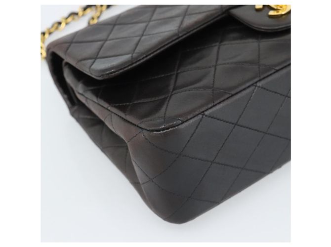 CHANEL Matelasse 25 Chain Shoulder Bag Lamb Skin Black Gold CC Auth 189017V Nero D'oro - vista 15