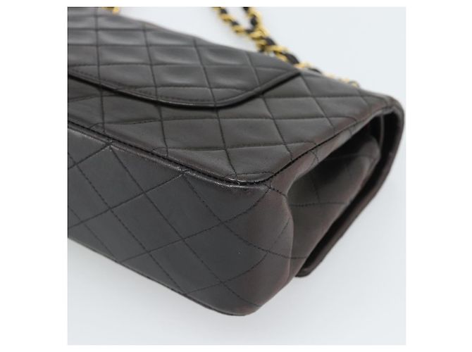 CHANEL Matelasse 25 Chain Shoulder Bag Lamb Skin Black Gold CC Auth 189017V Nero D'oro - vista 16