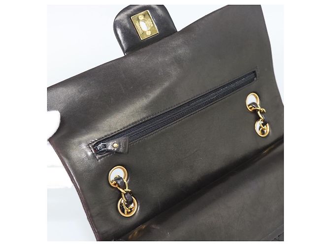 CHANEL Matelasse 25 Chain Shoulder Bag Lamb Skin Black Gold CC Auth 189017V Nero D'oro - vista 19