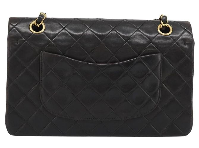 CHANEL Matelasse 25 Chain Shoulder Bag Lamb Skin Black Gold CC Auth 189017V Nero D'oro - vista 2
