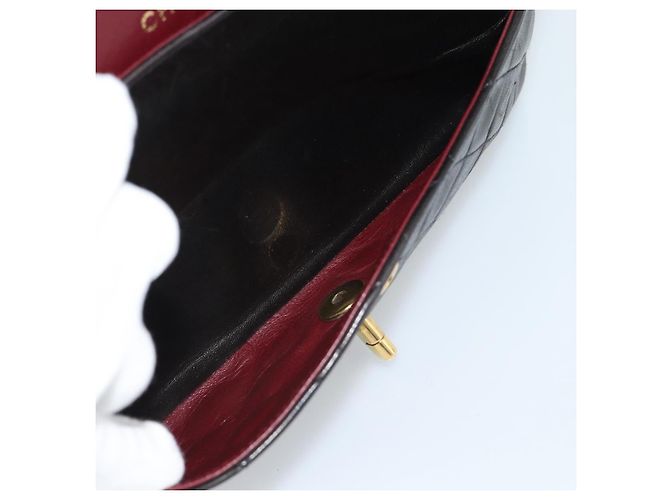 CHANEL Matelasse 25 Chain Shoulder Bag Lamb Skin Black Gold CC Auth 189017V Nero D'oro - vista 25