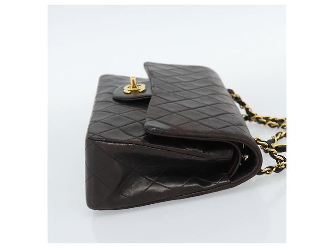 CHANEL Matelasse 25 Chain Shoulder Bag Lamb Skin Black Gold CC Auth 189017V Nero D'oro - vista 4