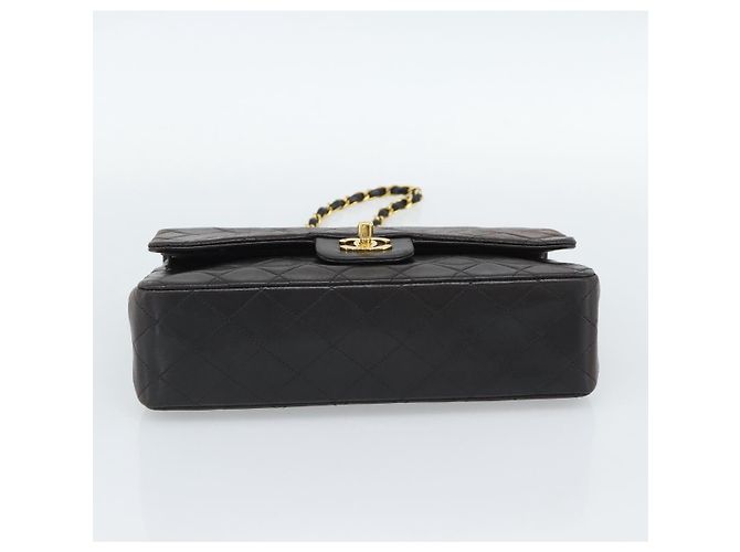 CHANEL Matelasse 25 Chain Shoulder Bag Lamb Skin Black Gold CC Auth 189017V Nero D'oro - vista 5