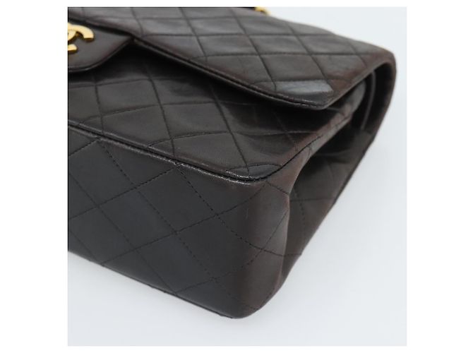 CHANEL Matelasse 25 Chain Shoulder Bag Lamb Skin Black Gold CC Auth 189017V Nero D'oro - vista 8