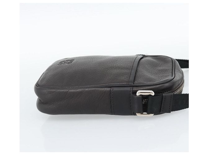 LOEWE Anagram Shoulder Bag Leather Brown Silver Auth ka4964A Marrone Argento - vista 4