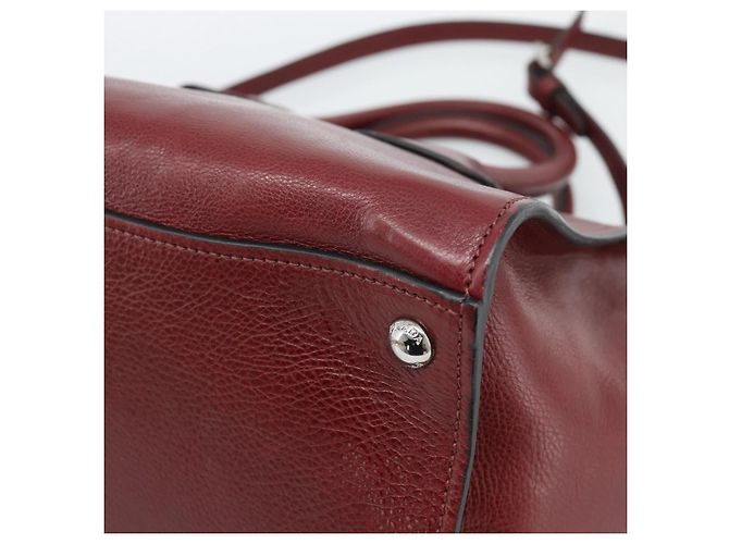 PRADA Handtasche Leder 2way Rot Silber Auth 188750M - Ansicht 17