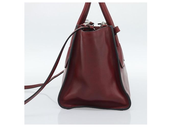 PRADA Handtasche Leder 2way Rot Silber Auth 188750M - Ansicht 4
