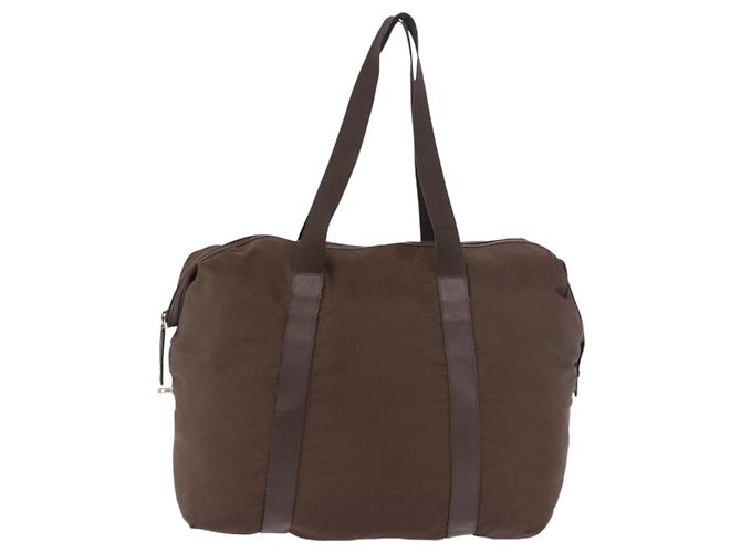 Borsa Boston PRADA in nylon Khaki Silver Auth hk3830 Argento Cachi - vista 13