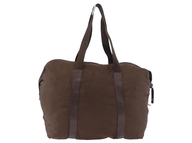 Borsa Boston PRADA in nylon Khaki Silver Auth hk3830 Argento Cachi - vista 2