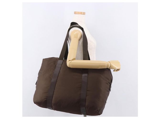 Borsa Boston PRADA in nylon Khaki Silver Auth hk3830 Argento Cachi - vista 21