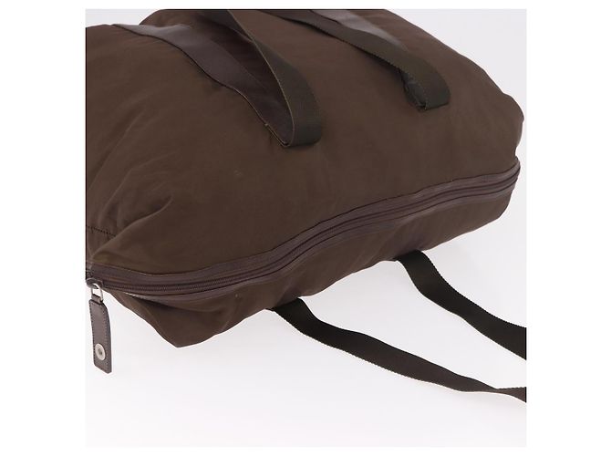 Borsa Boston PRADA in nylon Khaki Silver Auth hk3830 Argento Cachi - vista 6
