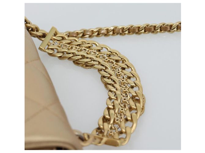 CHANEL Matelasse Chain Shoulder Bag Leather 2way Gold CC Auth 188813SM D'oro - vista 14