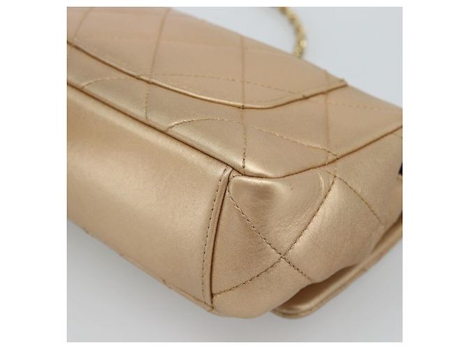 CHANEL Matelasse Chain Shoulder Bag Leather 2way Gold CC Auth 188813SM D'oro - vista 18