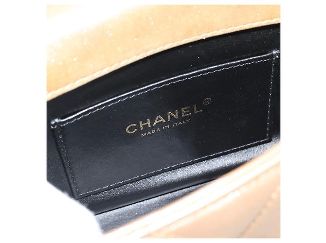 CHANEL Matelasse Chain Shoulder Bag Leather 2way Gold CC Auth 188813SM D'oro - vista 20