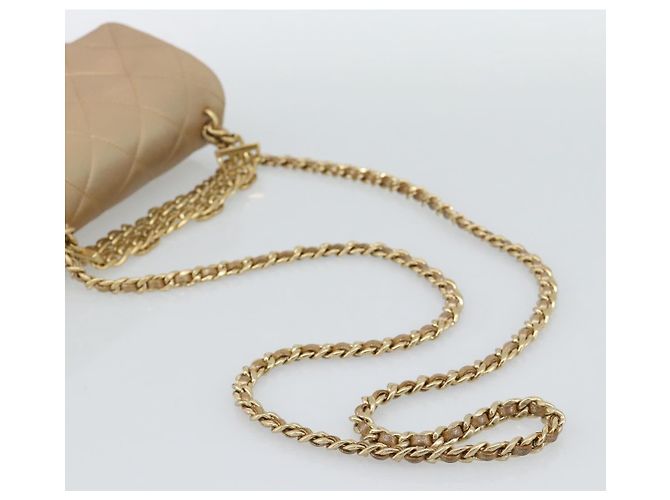 CHANEL Matelasse Chain Shoulder Bag Leather 2way Gold CC Auth 188813SM D'oro - vista 8