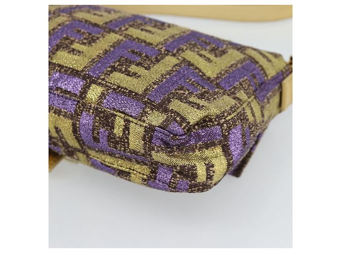 FENDI Zucca Canvas Mamma Baguette Borsa a Spalla Viola Oro Auth 189005SAM D'oro Porpora - vista 16