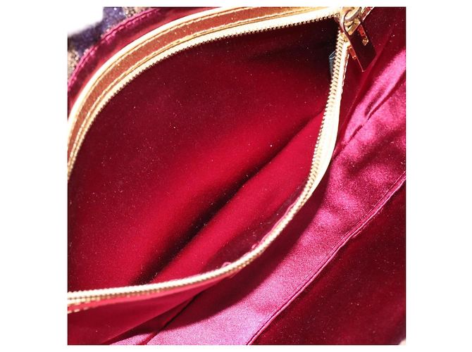 FENDI Zucca Canvas Mamma Baguette Borsa a Spalla Viola Oro Auth 189005SAM D'oro Porpora - vista 22
