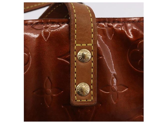 LOUIS VUITTON Monogram Vernis Reade PM Hand Bag Bronze M91146 LV Auth 188785 Bronzo - vista 10
