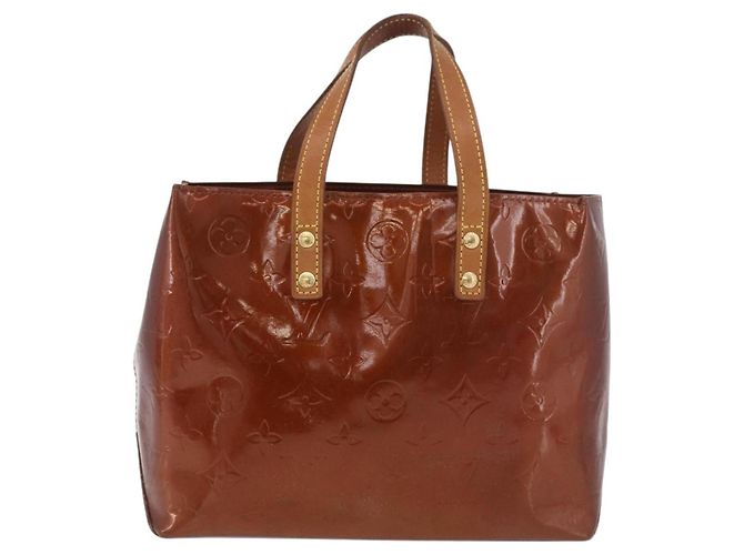 LOUIS VUITTON Monogram Vernis Reade PM Hand Bag Bronze M91146 LV Auth 188785 Bronzo - vista 13