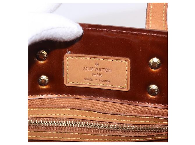 LOUIS VUITTON Monogram Vernis Reade PM Hand Bag Bronze M91146 LV Auth 188785 Bronzo - vista 17