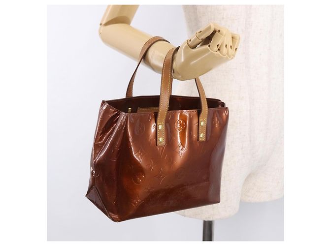 LOUIS VUITTON Monogram Vernis Reade PM Hand Bag Bronze M91146 LV Auth 188785 Bronzo - vista 22