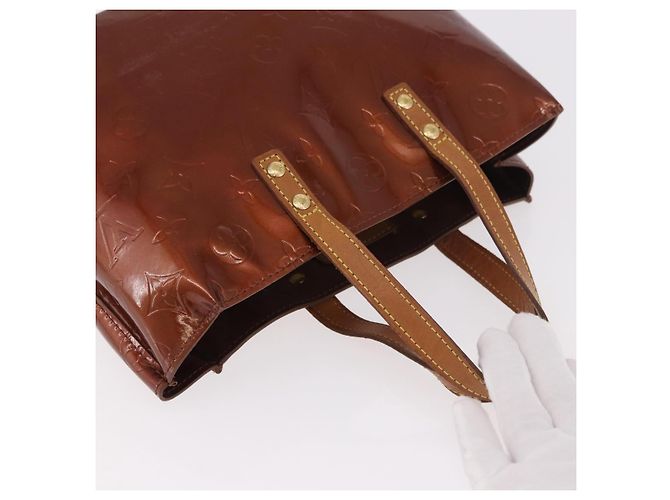 LOUIS VUITTON Monogram Vernis Reade PM Hand Bag Bronze M91146 LV Auth 188785 Bronzo - vista 6