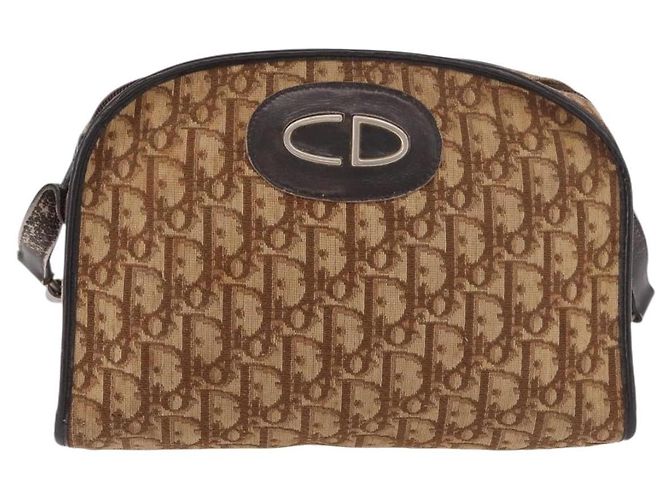 Borsa a tracolla Christian Dior Trotter Canvas Beige Auth 189328 - vista 13