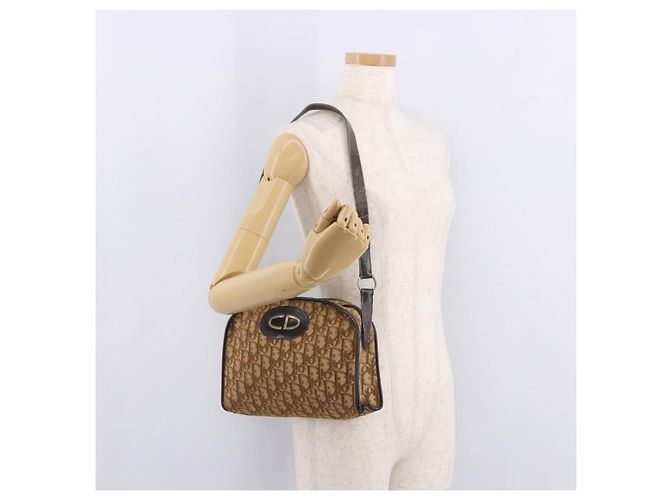 Borsa a tracolla Christian Dior Trotter Canvas Beige Auth 189328 - vista 21