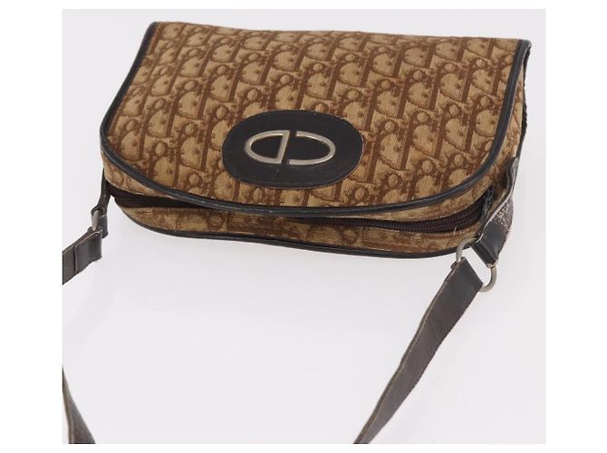Borsa a tracolla Christian Dior Trotter Canvas Beige Auth 189328 - vista 7