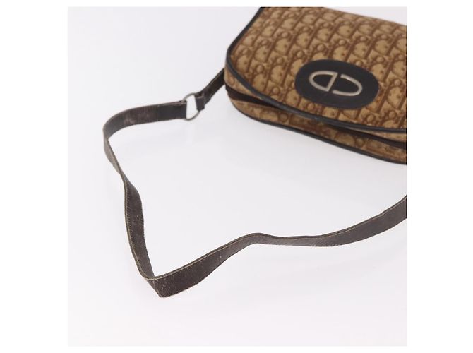 Borsa a tracolla Christian Dior Trotter Canvas Beige Auth 189328 - vista 8