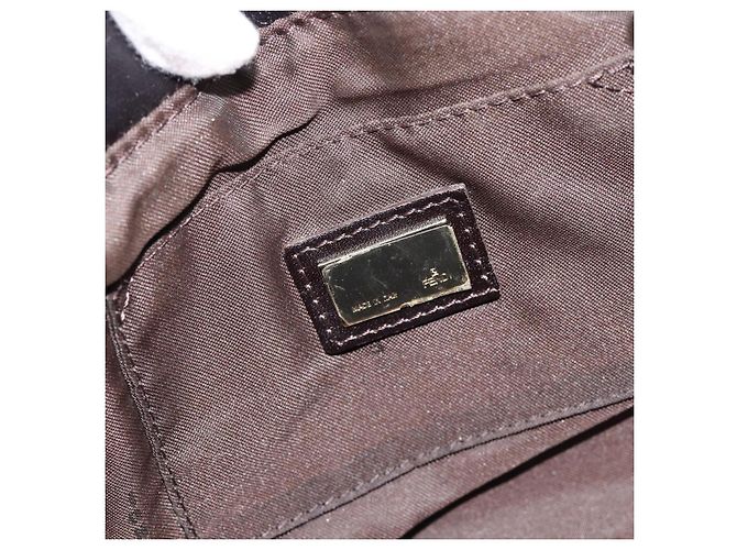 Borsa a tracolla FENDI in pelle Harako Beige Oro Auth 189242 D'oro - vista 10