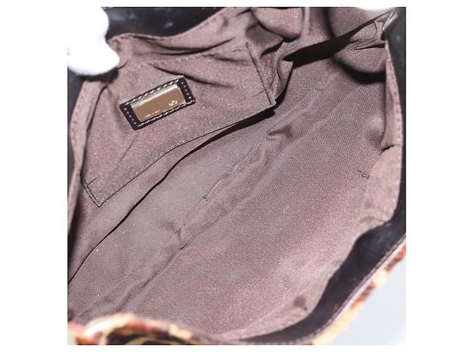 Borsa a tracolla FENDI in pelle Harako Beige Oro Auth 189242 D'oro - vista 11