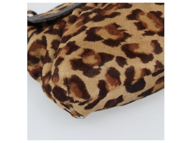 Borsa a tracolla FENDI in pelle Harako Beige Oro Auth 189242 D'oro - vista 14